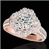 2.81 CTW H-SI/I Certified Diamond Solitaire Halo Ring 10K Rose Gold - REF-409M3H - 33959