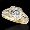 Image 1 : 2.05 CTW H-SI/I Certified Diamond Solitaire Halo Ring 10K Yellow Gold - REF-371K3W - 34267