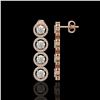 Image 2 : 5.36 CTW Diamond Designer Earrings 18K Rose Gold - REF-842A2X - 42585