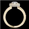 Image 2 : 1.51 CTW H-SI/I Certified Diamond Solitaire Halo Ring 10K Yellow Gold - REF-220Y2K - 34303