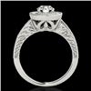 Image 2 : 1.5 CTW H-SI/I Certified Diamond Solitaire Halo Ring 10K White Gold - REF-200W2F - 33742