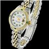 Image 3 : Rolex Men's Two Tone 14K Gold/SS, QuickSet, Diam/Emerald Dial & Diam/Emerald Bezel - REF-557F7M