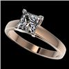 Image 1 : 1.25 CTW Certified VS/SI Quality Princess Diamond Solitaire Ring 10K Rose Gold - REF-372N3Y - 33014