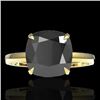 Image 1 : 6 CTW Black VS/SI Diamond Designer Inspired Engagement Ring 18K Yellow Gold - REF-155F6N - 22176