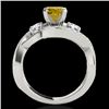 Image 2 : 2.26 CTW Certified Si Intense Yellow Diamond Bypass Solitaire Ring 10K White Gold - REF-309K3W - 350