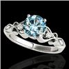 Image 1 : 1.15 CTW Si Certified Fancy Blue Diamond Solitaire Antique Ring 10K White Gold - REF-156W4F - 34815