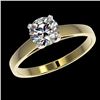 Image 2 : 0.99 CTW Certified H-SI/I Quality Diamond Solitaire Engagement Ring 10K Yellow Gold - REF-199X5T - 3