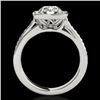 Image 2 : 1.33 CTW H-SI/I Certified Diamond Solitaire Halo Ring 10K White Gold - REF-176W4F - 34150