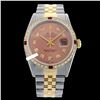 Image 1 : Rolex Men's Two Tone 14K Gold/SS, QuickSet, Diam Dial & Diam/Ruby Bezel - REF-557N7A