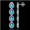 Image 2 : 10.8 CTW Swiss Topaz & Diamond Halo Earrings 10K White Gold - REF-155W6F - 41315