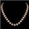 Image 1 : 26.88 CTW Princess Cut Diamond Designer Necklace 18K Rose Gold - REF-4912N2Y - 42795