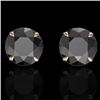 Image 1 : 4 CTW Black VS/SI Diamond Designer Inspired Stud Earrings 14K Rose Gold - REF-125X5T - 21814