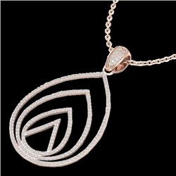 1.25 CTW Micro Pave VS/SI Diamond Designer Necklace 14K Rose Gold - REF-109A3X - 22480