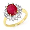Image 1 : 4.50 CTW Ruby & Diamond Ring 14K Yellow Gold - REF-100W2F - 13222