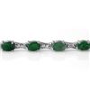 Image 2 : 11.04 CTW Emerald & Diamond Bracelet 14K White Gold - REF-135K6W - 14052