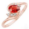 Image 1 : 0.70 CTW Red Sapphire & Diamond Ring 14K Rose Gold - REF-22N4Y - 10253