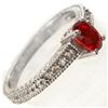 Image 2 : 0.86 CTW Red Sapphire & Diamond Ring 10K White Gold - REF-25X3T - 10912