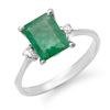 Image 1 : 1.59 CTW Emerald & Diamond Ring 10K White Gold - REF-22F2N - 13611