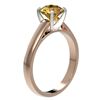 Image 4 : 1.50 CTW Certified Intense Yellow SI Diamond Solitaire Ring 10K Rose Gold - REF-216H3A - 33028