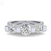 Image 2 : 2.3 CTW VS/SI Diamond Solitaire Micro Pave 3 Stone Ring Band 18K White Gold - REF-263W6F - 36956