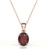 Image 2 : 3.50 CTW Garnet Designer Inspired Solitaire Necklace 14K Rose Gold - REF-29M3H - 21862