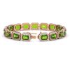 Image 2 : 25.41 CTW Peridot & Diamond Halo Bracelet 10K Rose Gold - REF-365F8N - 41406