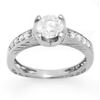 1.10 CTW Certified VS/SI Diamond Ring 14K White Gold - REF-172T2M - 11658