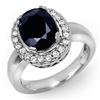 4.65 CTW Blue Sapphire & Diamond Ring 10K White Gold - REF-52Y9K - 11901