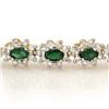 Image 2 : 9.42 CTW Emerald & Diamond Bracelet 14K Yellow Gold - REF-345K5W - 13991