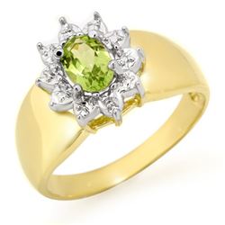 0.46 CTW Peridot Ring 10K Yellow Gold - REF-15H3A - 12674