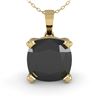 Image 2 : 3 CTW Cushion Black Diamond Designer Necklace 14K Yellow Gold - REF-79H6A - 38441