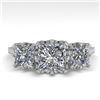 Image 1 : 2 CTW Past Present Future Certified VS/SI Princess Diamond Ring 18K White Gold - REF-414X2T - 35784