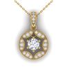 1.5 CTW Certified VS/SI Diamond Art Deco Stud Necklace 14K Yellow Gold - REF-363Y3K - 30455