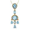 8 CTW Sky Blue Topaz Necklace Designer Vintage 10K Yellow Gold - REF-34K4W - 20397