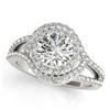 2.15 CTW Certified VS/SI Diamond Solitaire Halo Ring 18K White Gold - REF-617K5W - 27000