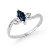 0.42 CTW Blue Sapphire & Diamond Ring 18K White Gold - REF-21Y5K - 13192