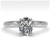 Image 1 : 1 CTW Oval Cut VS/SI Diamond Engagement Designer Ring 18K White Gold - REF-280M3H - 32406