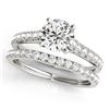 Image 1 : 1.61 CTW Certified VS/SI Diamond Solitaire 2Pc Wedding Set 14K White Gold - REF-225W6F - 31700