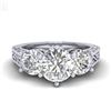 Image 2 : 2.01 CTW VS/SI Diamond Solitaire Art Deco 3 Stone Ring 18K White Gold - REF-527H3A - 36929