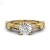 Image 2 : 1.03 CTW VS/SI Diamond Solitaire Art Deco Ring 18K Yellow Gold - REF-203A6X - 36973