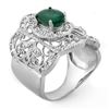 Image 2 : 2.15 CTW Emerald & Diamond Ring 14K White Gold - REF-80M2H - 10577