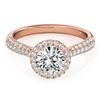 Image 1 : 1.4 CTW Certified VS/SI Diamond Solitaire Halo Ring 18K Rose Gold - REF-380Y2K - 26186