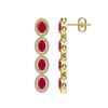 Image 2 : 6.47 CTW Ruby & Diamond Halo Earrings 10K Yellow Gold - REF-114H2A - 40507