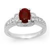 Image 1 : 2.13 CTW Ruby & Diamond Ring 14K White Gold - REF-62M4H - 13901