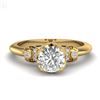 Image 2 : 1 CTW VS/SI Diamond Solitaire Art Deco Ring 18K Yellow Gold - REF-157A5X - 36853