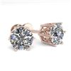 Image 1 : 2.03 CTW Certified VS/SI Diamond Stud Solitaire Earrings 18K Rose Gold - REF-497F2N - 35846