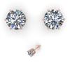 Image 2 : 2.03 CTW Certified VS/SI Diamond Stud Solitaire Earrings 18K Rose Gold - REF-497F2N - 35846