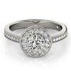 Image 1 : 0.8 CTW Certified VS/SI Diamond Solitaire Halo Ring 18K White Gold - REF-130X4T - 26901