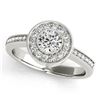 Image 2 : 0.8 CTW Certified VS/SI Diamond Solitaire Halo Ring 18K White Gold - REF-130X4T - 26901