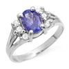 Image 1 : 1.43 CTW Tanzanite & Diamond Ring 14K White Gold - REF-45X5T - 14407